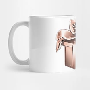 Elegant Rose Gold Gift Box Illustration No. 635 Mug